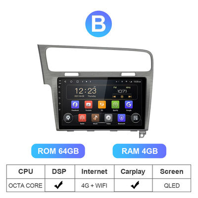 QLED Android Car Dvd Player Gps Navigation Octa Core 1280*720P