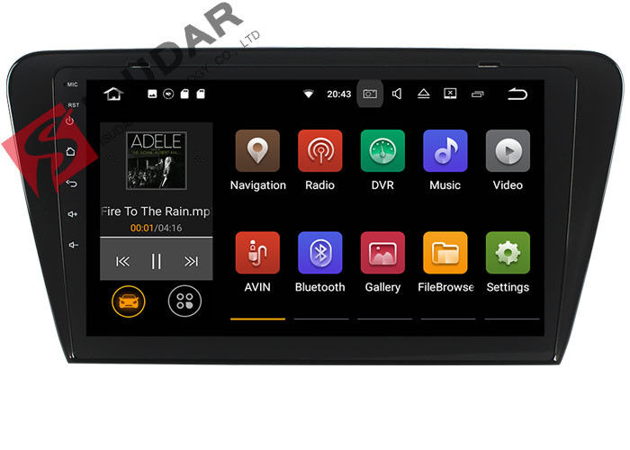 10.1 Inch 1024*600 Android Car Navigation System Skoda Octavia Car Stereo Bluetooth 4.0