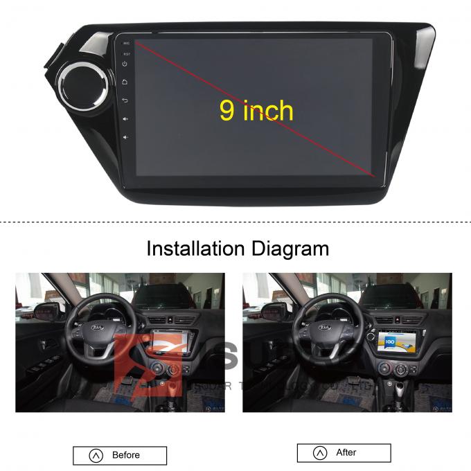 Black Android Car Navigation System Kia Rio Car Stereo With Bluetooth