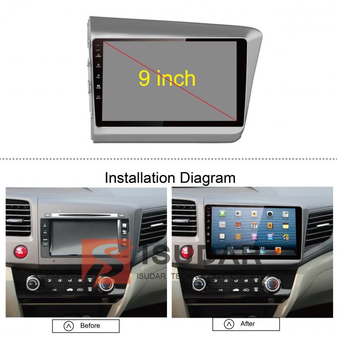 New Allwinner T3 Android Car Navigation System Honda Civic Head Unit