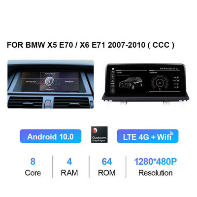 Android 10.0 CIC System 1280x480 DVD GPS Carplay Navigation For BMW X5 E70