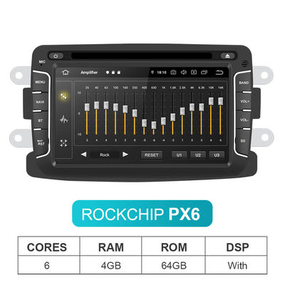 PX6 Processor 2 Din Auto Android Radio 1024*600 With FM Wifi ADAS