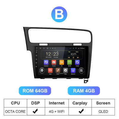 QLED Android Car Dvd Player Gps Navigation Octa Core 1280*720P