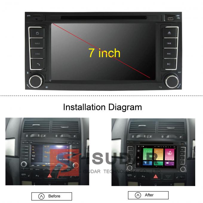 Front USB Output VW Transporter Dvd Player , Volkswagen Touch Screen